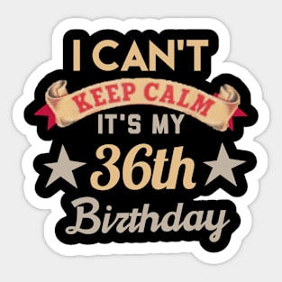 36th birthday gift Sticker